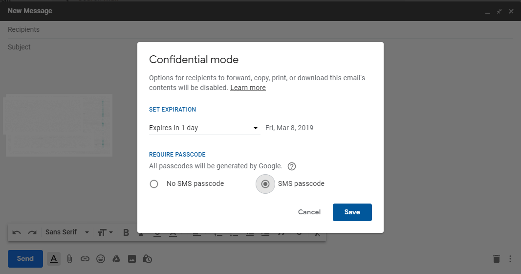 Gmail Confidential Mode