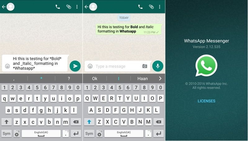 WhatsApp with Text Formatting