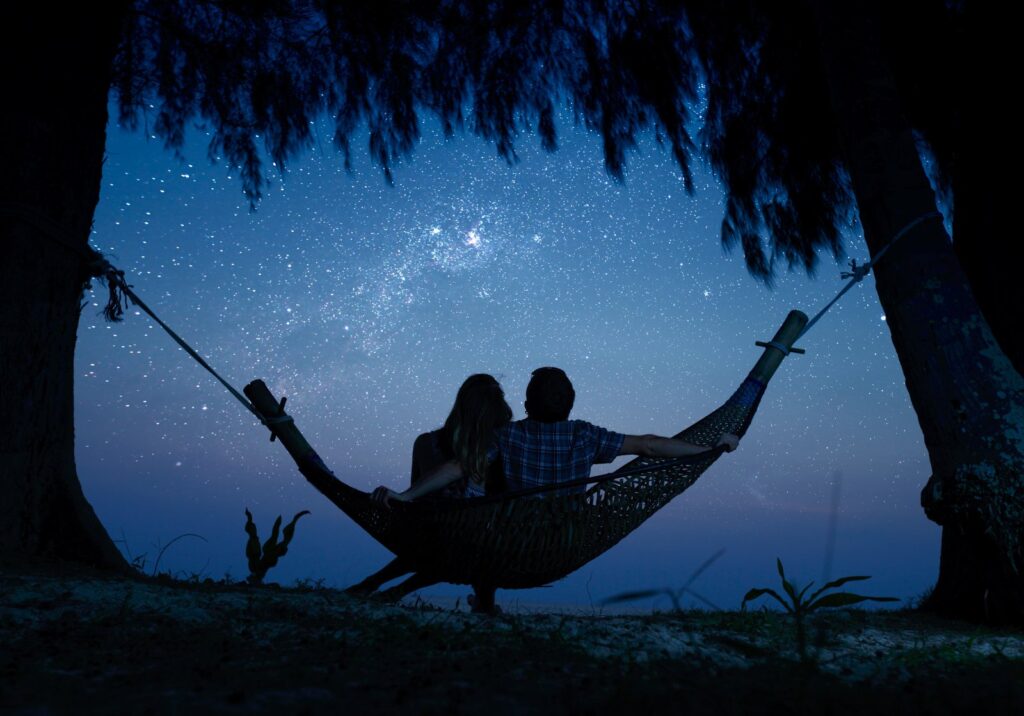 late-night conversation under the stars